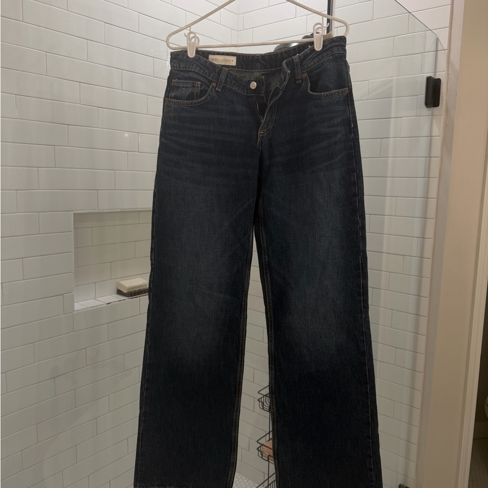 Zara Dark Blue Flare & Wide Leg Jeans